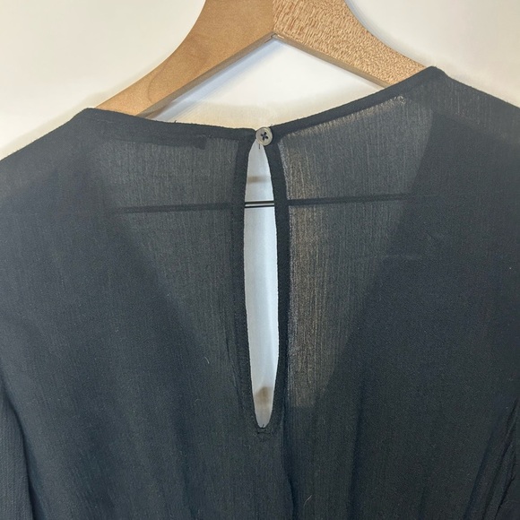 Abercrombie & Fitch Black Lined V Neck Long Sleeve Shorts Romper, Size Small - Picture 5 of 9